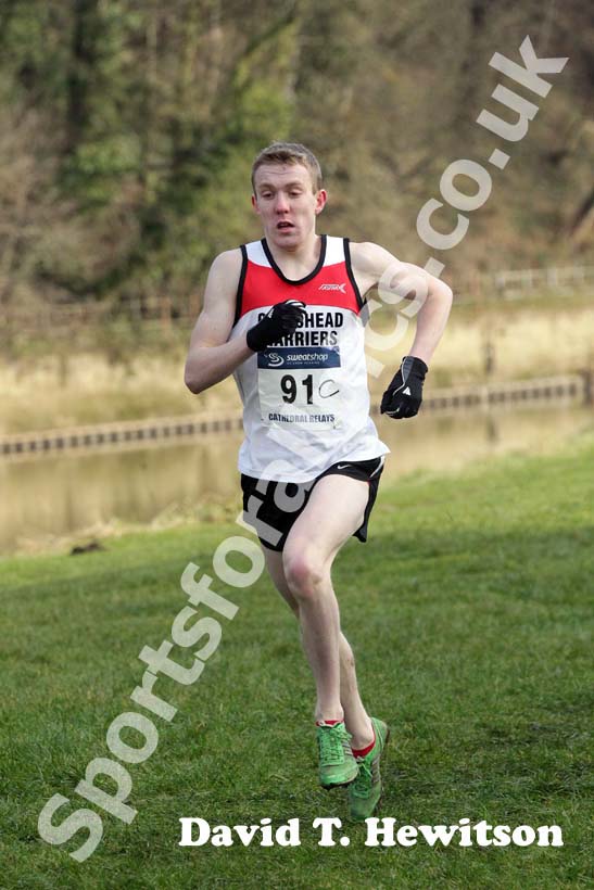 Calum Johnson (Gateshead) during the 2013 Durham Cathedral Relays senior mens race.